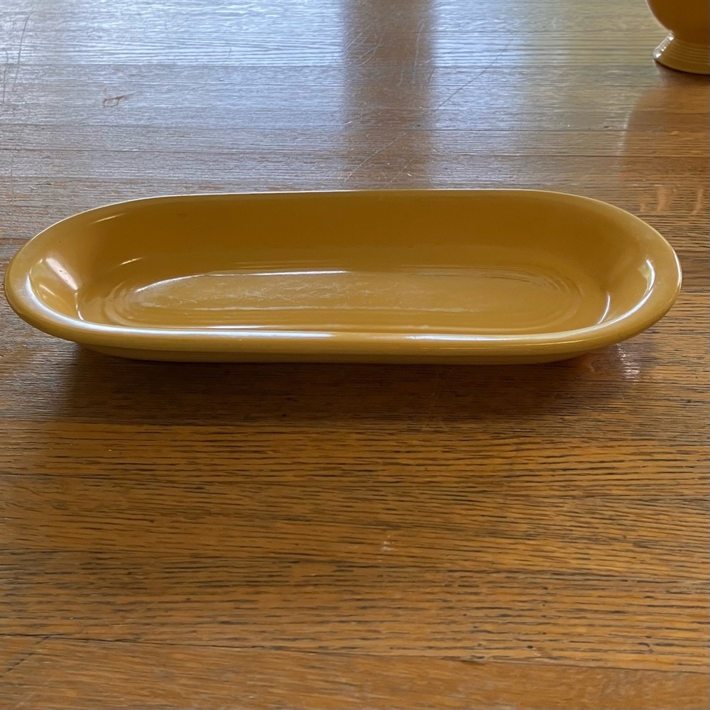 Vintage Fiesta 10 1/2 inch Utility Tray Original Yellow “Genuine” Marking MCM